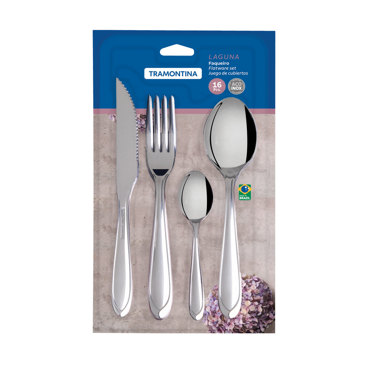 Faqueiro 16 Peças em Aço Inox 100% Tramontina Laguna | Acabamento Brilho