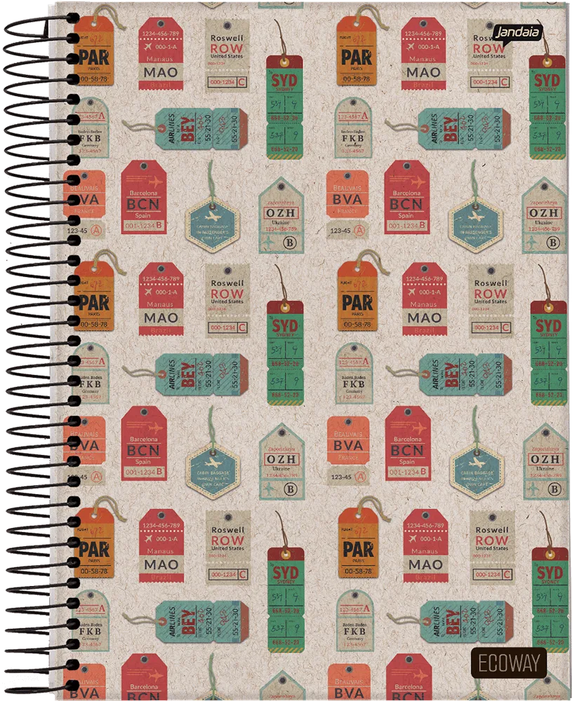 Caderno EcoWay | Universitário Capa Dura 1 Matéria 80 Folhas | Jandaia