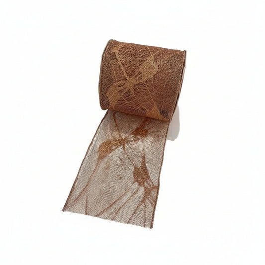 Fita Aramada FlorArte 10cm x 9,14m – Rosê com Costura, Ideal para Decoração e Artesanato