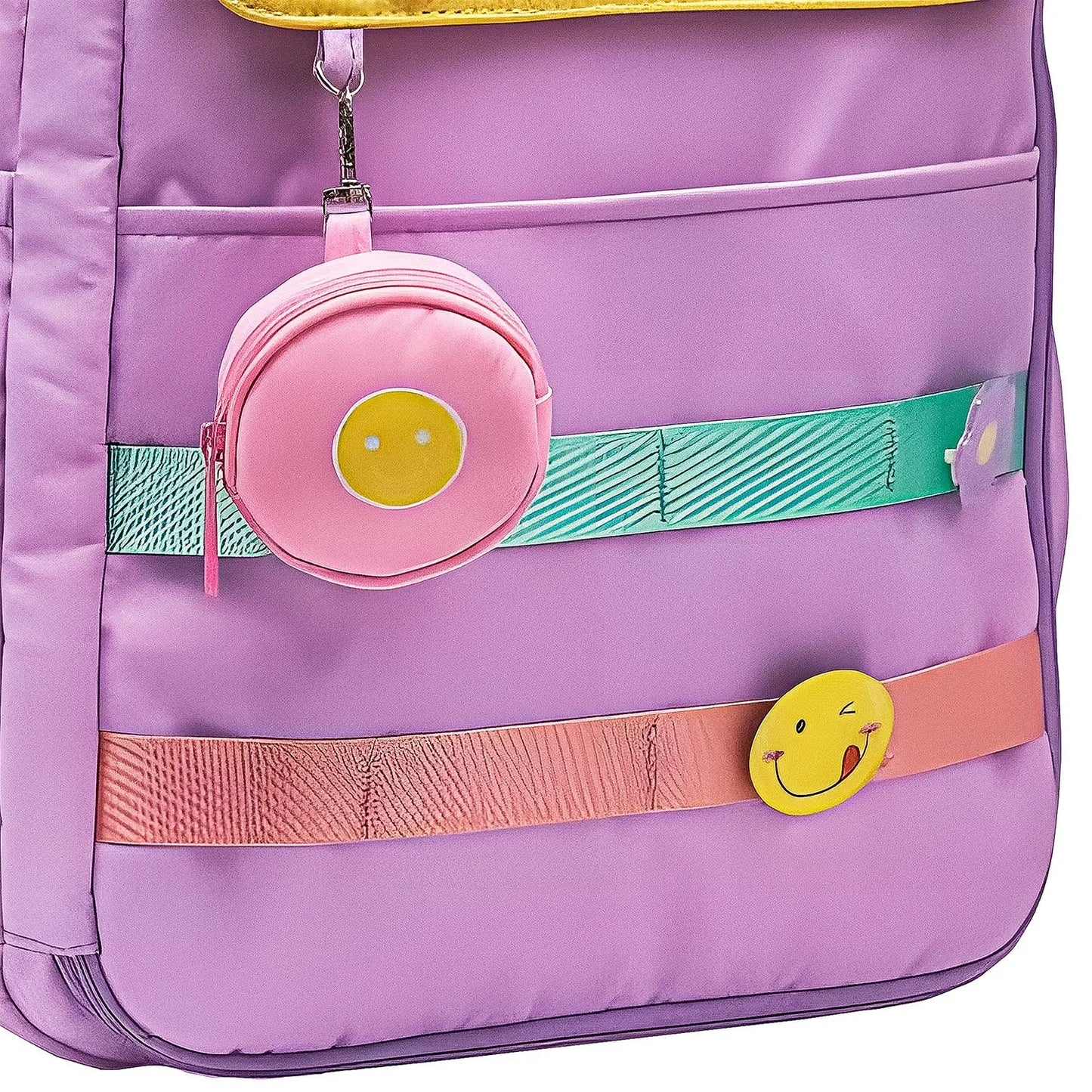 Mochila Escolar 45 cm Feminina Juvenil | Rosa e Lilás | Yepp