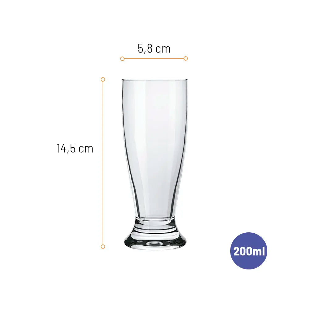 Jogo 6 Copos de Munich 200ml | Tulipa Copo para Cerveja | Nadir