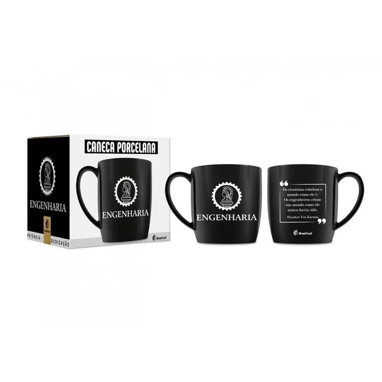 Caneca De Porcelana 300 ml - Curso Engenharia | BrasFoot Presentes