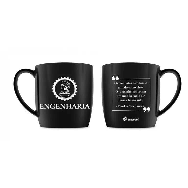 Caneca De Porcelana 300 ml - Curso Engenharia | BrasFoot Presentes