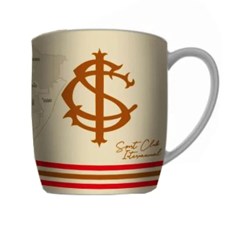 Caneca de Porcelana Urban 300 ml - Inter Mapa | BrasFoot Presentes