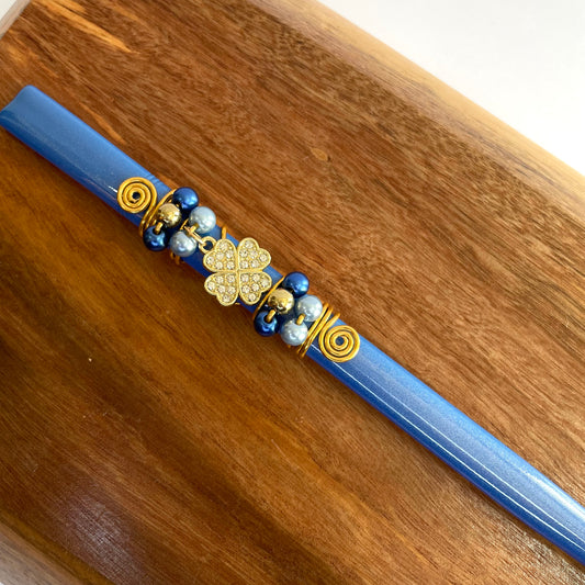 Bomba Chimarrão Inox Azul Sem Rosca 23 cm com Pingente | Matetri