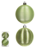 Bola Natalina PVC Verde 9 cm (2 und) FlorArte – Enfeite Árvore Natal, Decoração Festiva
