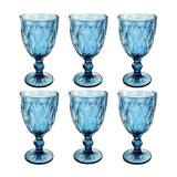Jogo 6 Taças Vidro Diamond Safira 330 ml | KE Home