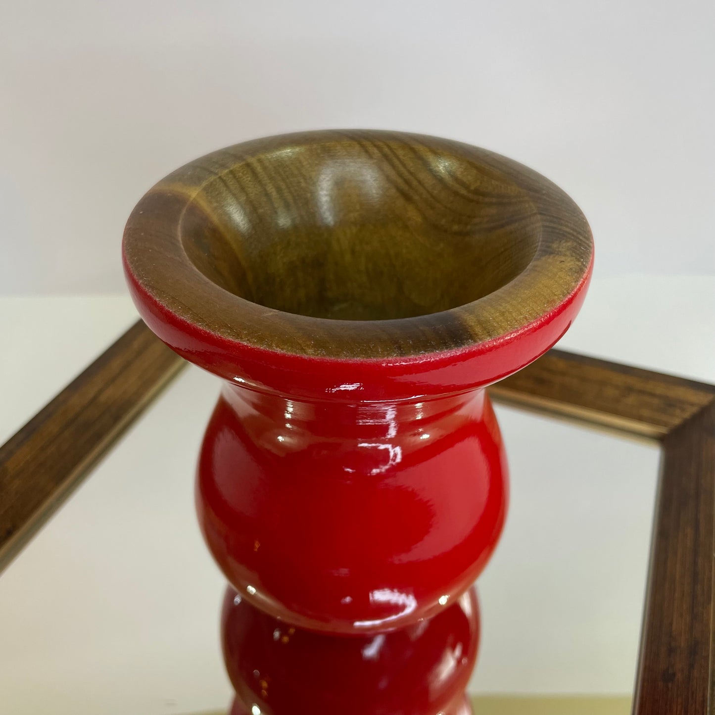 Cuia de Chimarrão de Madeira Matetri Vermelha 12 cm – Artesanal & Sofisticada