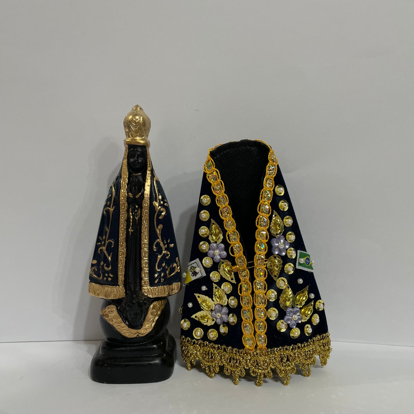 Imagem Nossa Senhora Aparecida 15 cm com Manto Bordado - Decoração