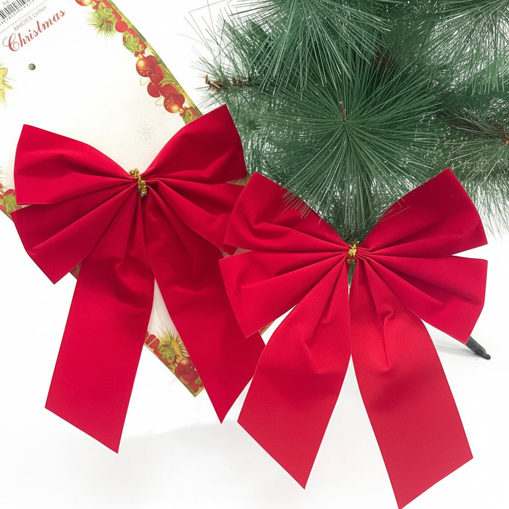 Laço de Natal Decorativo 19x16 cm – Kit com 2 Peças D&A Decorações