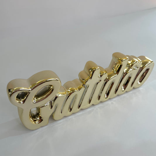 Placa Decorativa "Gratidão" em Porcelana | Youbai