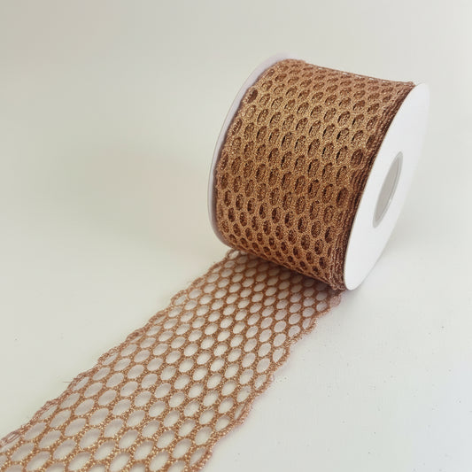 Fita Aramada Telada Glitter Rosê 6,3 cm 9,14 m FlorArte – Laços, Presentes e Decoração