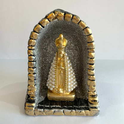 Imagem Nossa Senhora Aparecida na Capela – Gesso Artístico 15 cm