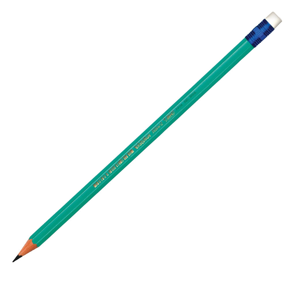 Lápis de Escrever Preto Sextavado Evolution 2HB com Borracha | Bic