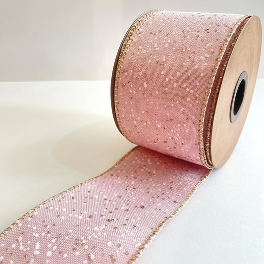 Fita Decorativa Aramada Rose com Dourado 6,3 cm × 9,14 m FlorArte – Laços, Embalagem & Decoração