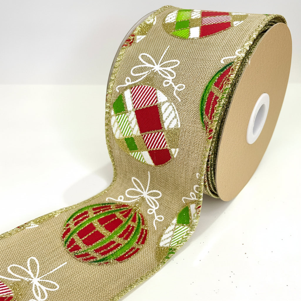 Fita Aramada Linho FlorArte 6,3 cm × 9,14 m – Fita Decorativa Colorida Aramada para Laços, Presentes, Natal