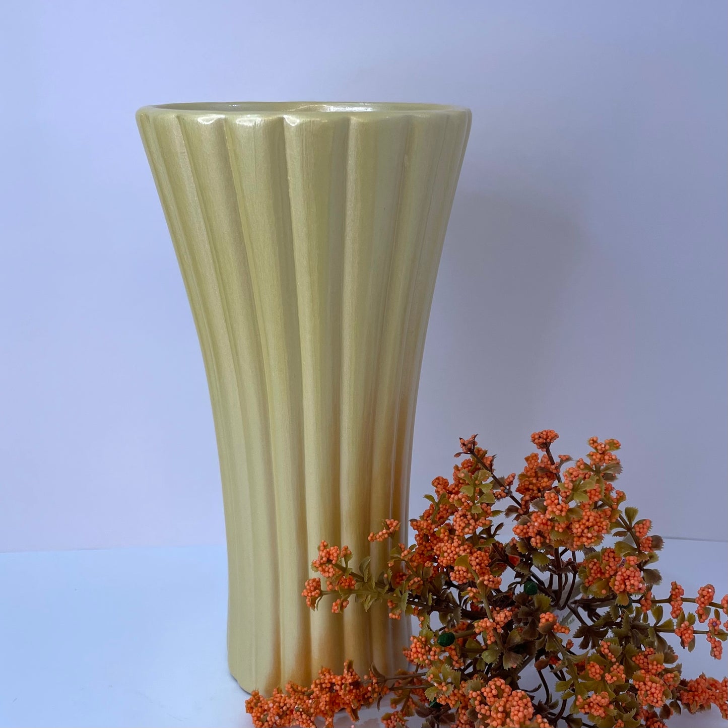 Vaso Cilindro 24 cm em Cerâmica - Amarelo | Cerâmica Alessandra
