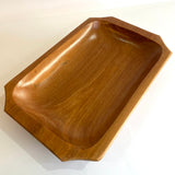 Gamela Artesanal Retangular de Madeira | Petisqueira Rústica - 30 x 19,5 x 5 cm