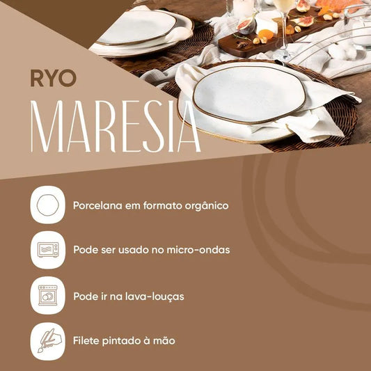 Prato Fundo Porcelana 22,5 cm Ryo Maresia - Oxford Porcelanas
