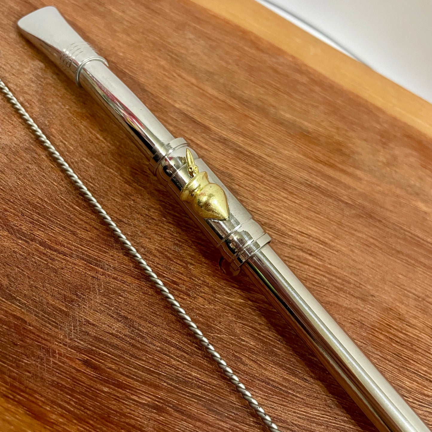 Bomba de Chimarrão Aço Inox 25 cm Com Rosca - Pingente de Cuia | Garibaldi