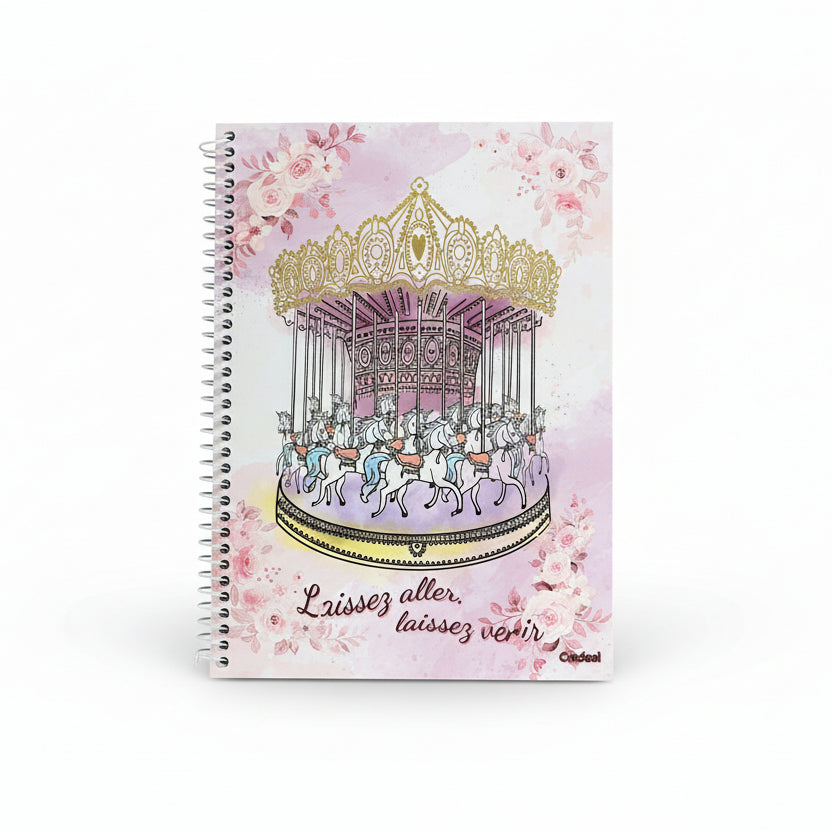 Caderno Bella Paris 1 Matéria 80 Folhas Espiral Credeal Capa Dura Universitário