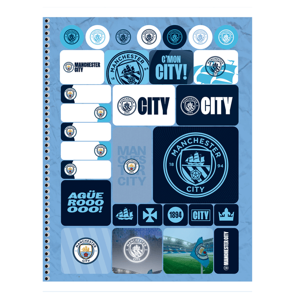 Caderno Universitário Manchester City 10 Matérias 160 Fls – Animativa | Capa Dura