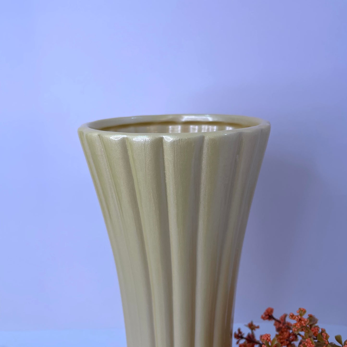 Vaso Cilindro 24 cm em Cerâmica - Amarelo | Cerâmica Alessandra