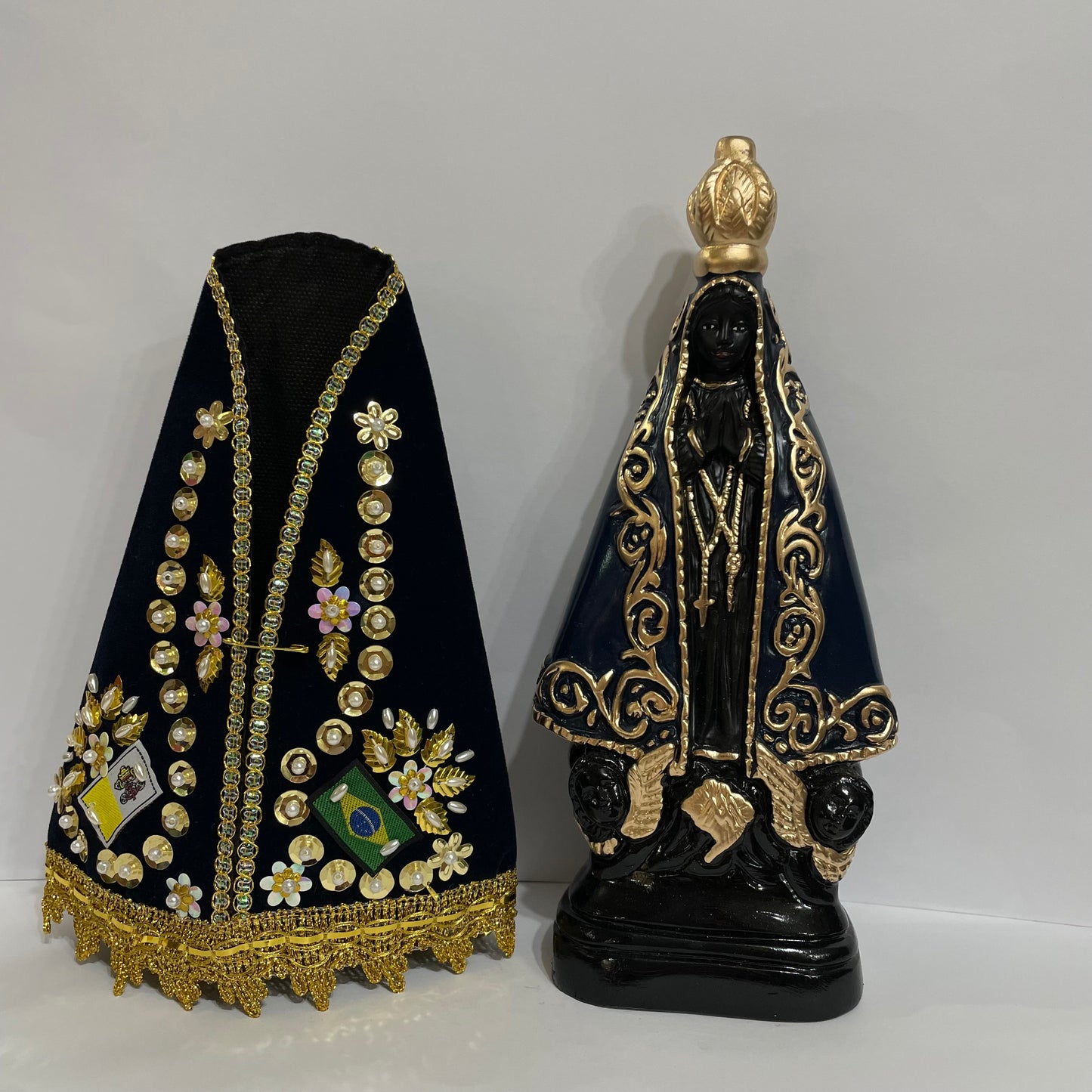 Imagem Nossa Senhora Aparecida 25 cm com Manto Bordado - Decoração