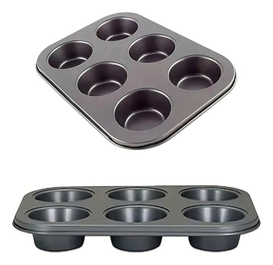 Forma Cupcake FWB 6 Cavidades Antiaderente Aço Carbono