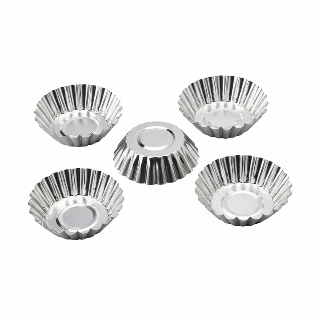 Forma de Empada Crespa Inox C/4 Peças – Aço Inox | Kit para Empadas e Tortinhas – BigSul