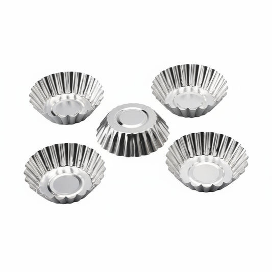 Forma de Empada Crespa Inox C/4 Peças – Aço Inox | Kit para Empadas e Tortinhas – BigSul