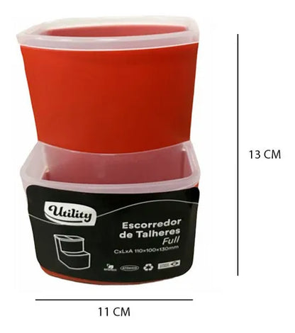 Escorredor de Talheres Full Utility – Polipropileno, 11 × 10 × 13 cm, Compacto para Pia