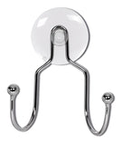 Cabide Maxx 2 Ganchos com Ventosa Niquelart – Aço Cromado (Ref. 061) – Fixação sem Furos para Banheiro, Cozinha e Ambientes