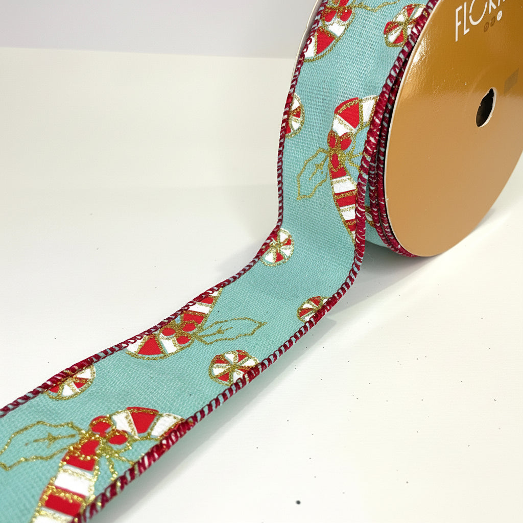 Fita Aramada Linho Candy FlorArte 3,8 cm x 9,14 m – Fita Decorativa para Laços e Decoração