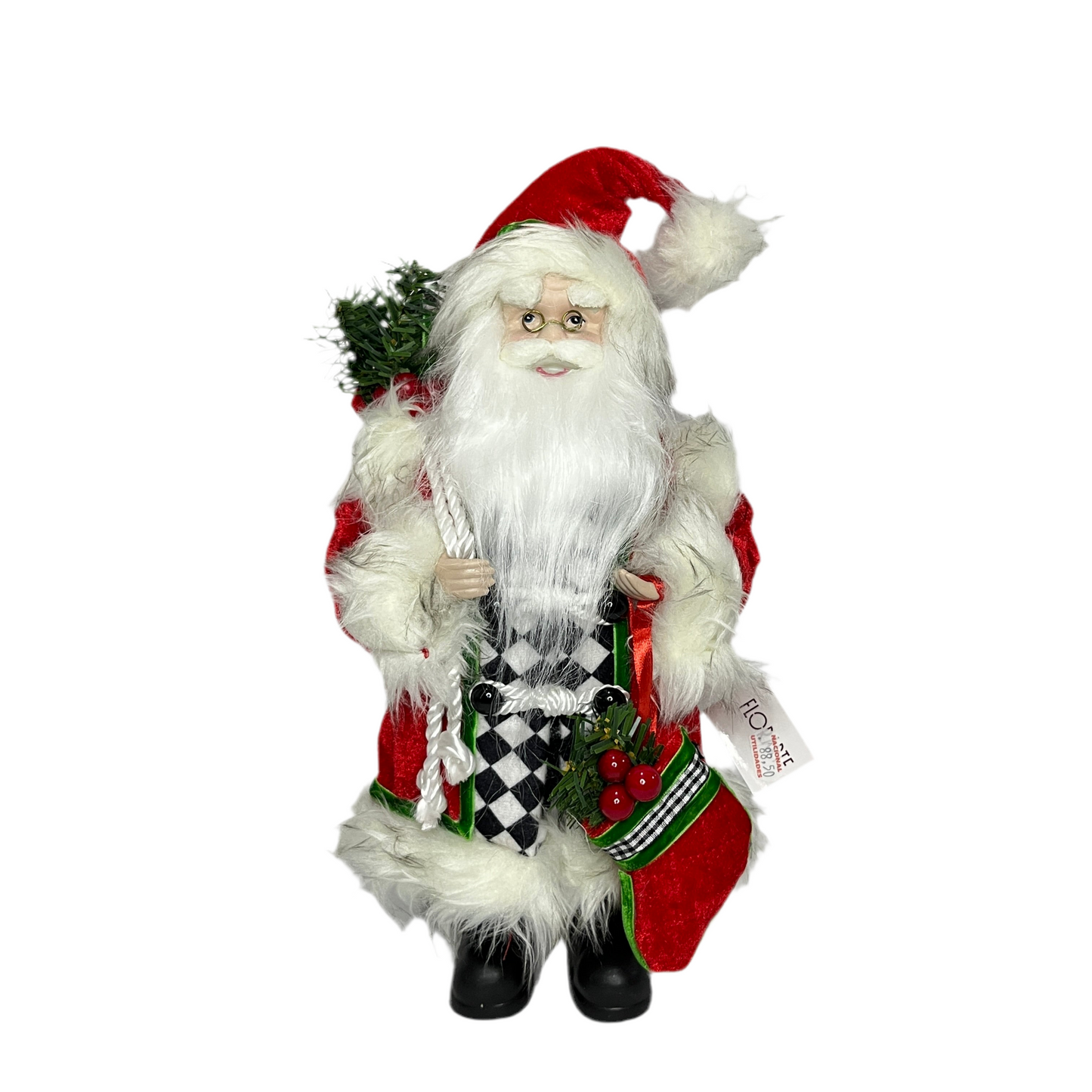 Papai Noel em Pé 30 cm Decoração de Natal | FlorArte