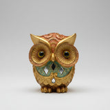 Enfeite Decorativo Coruja em Resina 10 x 8,5 x 5 cm – Escultura de Decoração de Interiores – Detalhes Realistas – Material Durável – Ideal para Sala, Estante e Presente