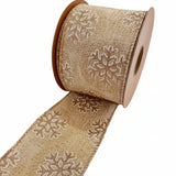 Fita Aramada Linho com Glitter FlorArte 6,3 cm x 9,14 m – Laços Natalinos, Presentes e Decoração