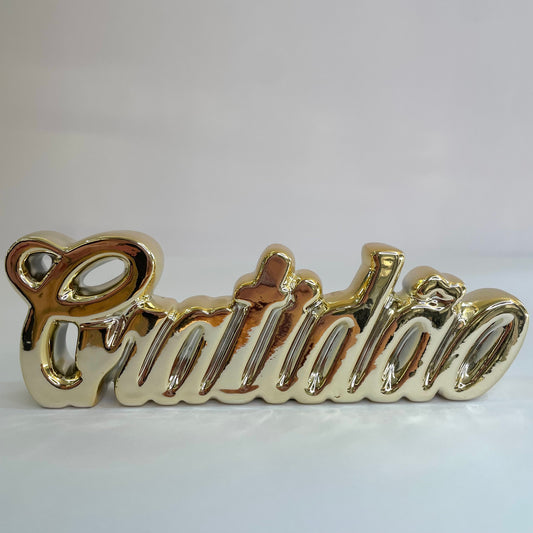 Placa Decorativa "Gratidão" em Porcelana | Youbai