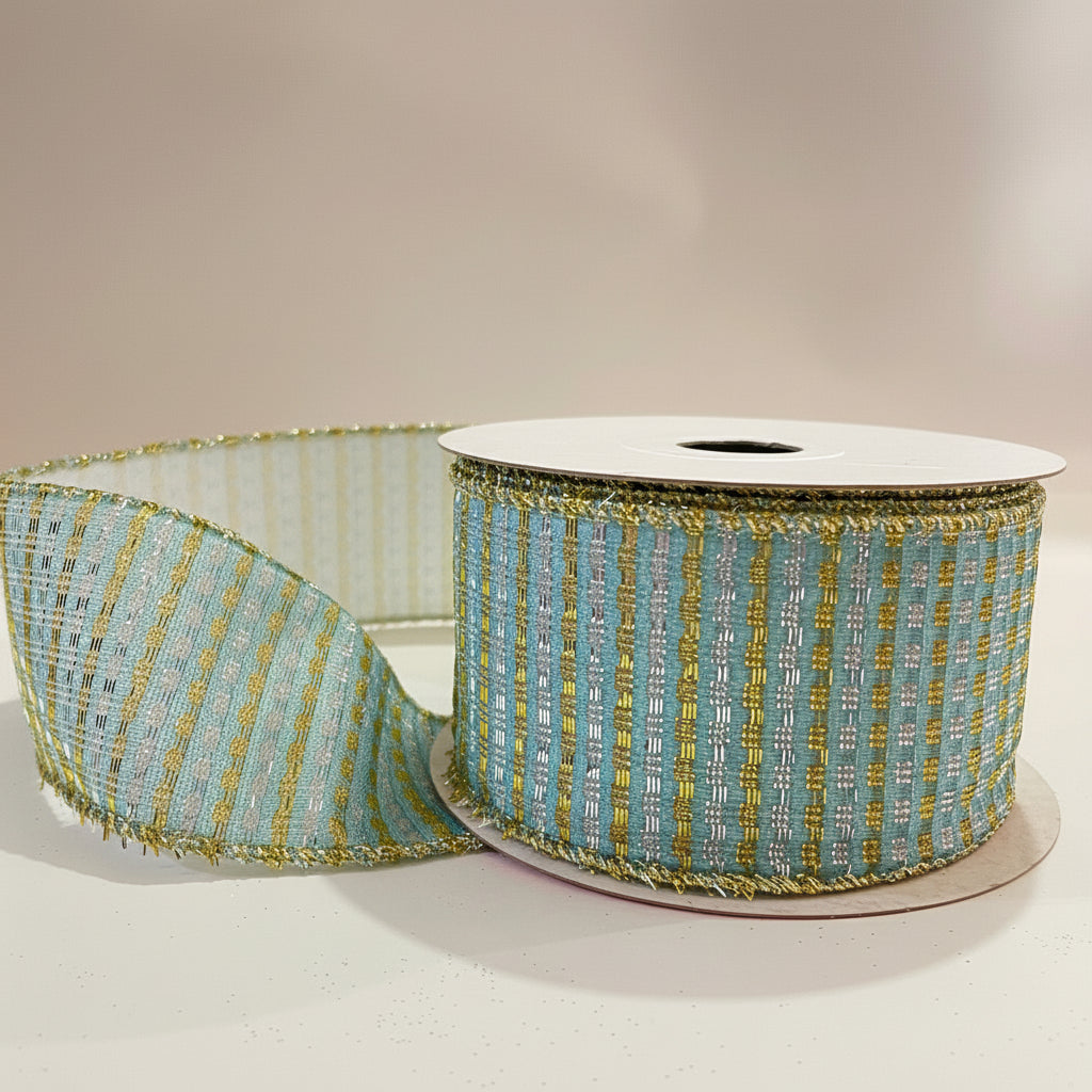 Fita Aramada Tecido c/ Costura 6,3 cm x 9,14 m D&A Decorações – Fita Decorativa para Laços, Presentes e Decoração