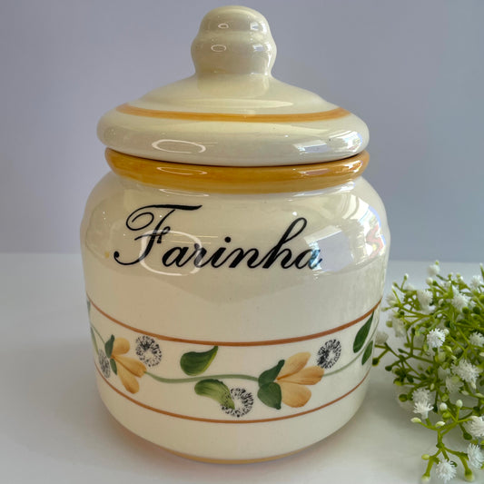 Pote de Mantimento Porta Farinha em Cerâmica – Star Bella | Organização e Estilo para sua Cozinha