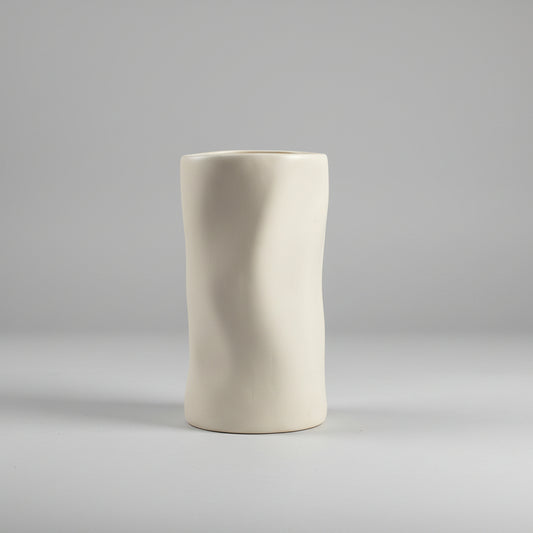 Vaso de Cerâmica StarBella – Design Tubo Orgânico Nobre | Decoração | Ideal para Flores | 23 cm (A) x 10,5 cm (D) | Elegante e Durável