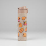 Garrafa Térmica Inox 420 ml Capivara – Aço Inoxidável, Adesivos Divertidos, Tampa com Trava, Portátil e Reutilizável