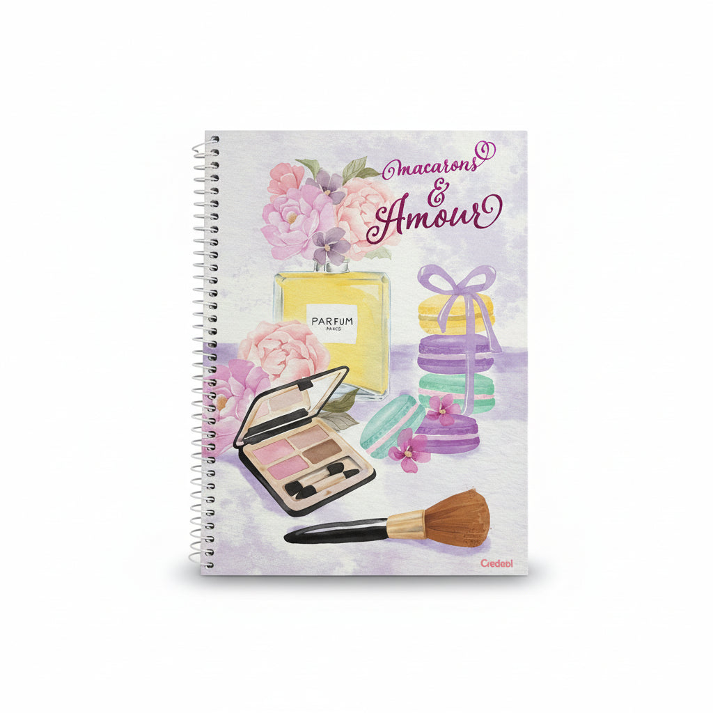 Caderno Bella Paris 1 Matéria 80 Folhas Espiral Credeal Capa Dura Universitário