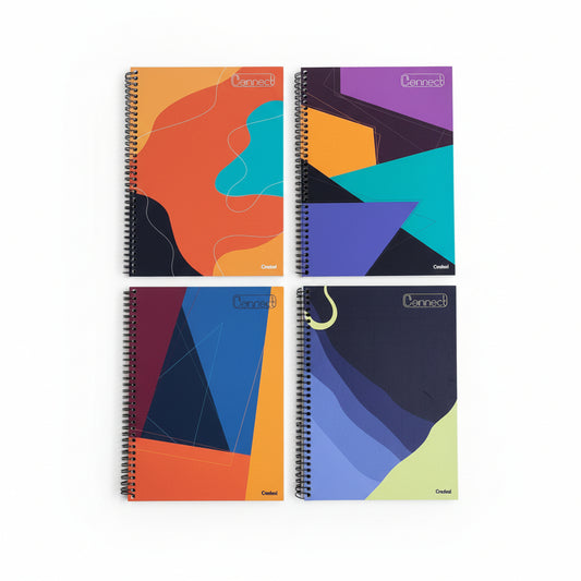 Caderno Connect Arte Abstrata Credeal 1 Matéria 80 Folhas Universitário Espiral Capa Dura