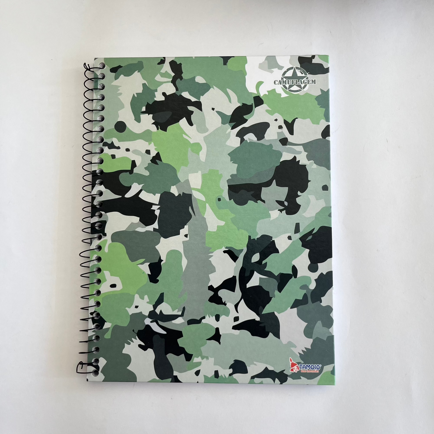 Caderno Camuflagem | Universitário Capa Dura 1 Matéria 80 Folhas | Tamoio