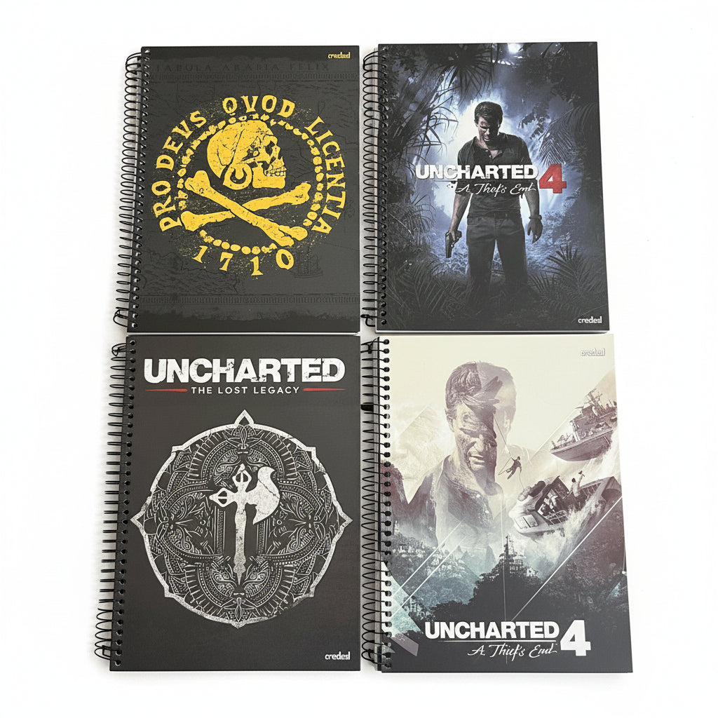 Caderno Uncharted 4 | 1 Matéria 96 Folhas Universitário Capa Dura | Credeal