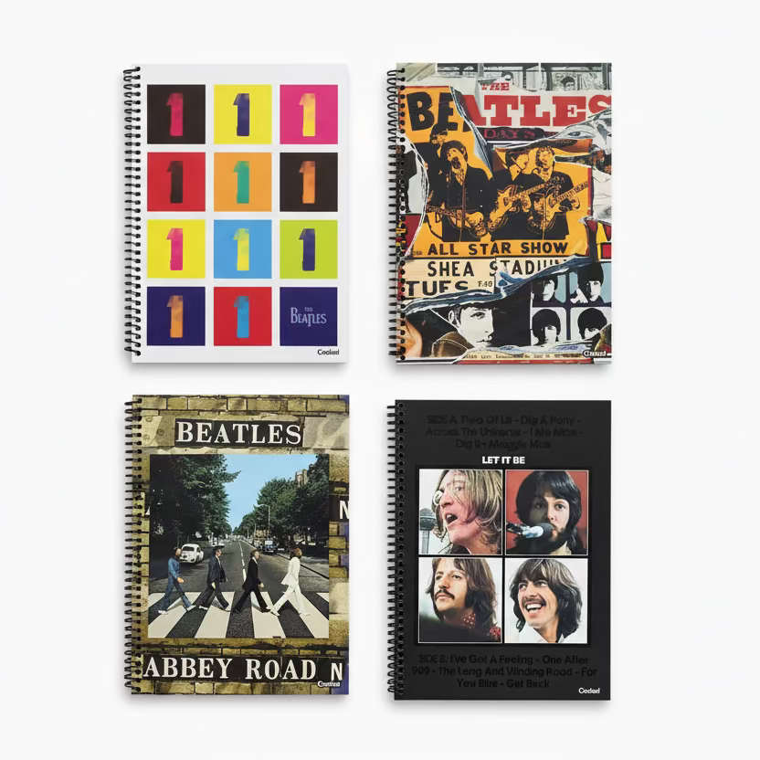 Caderno The Beatles 1 Matéria 80 Folhas Credeal – Universitário, Capa Dura Espiral – Tamanho Grande 20×27,5 cm