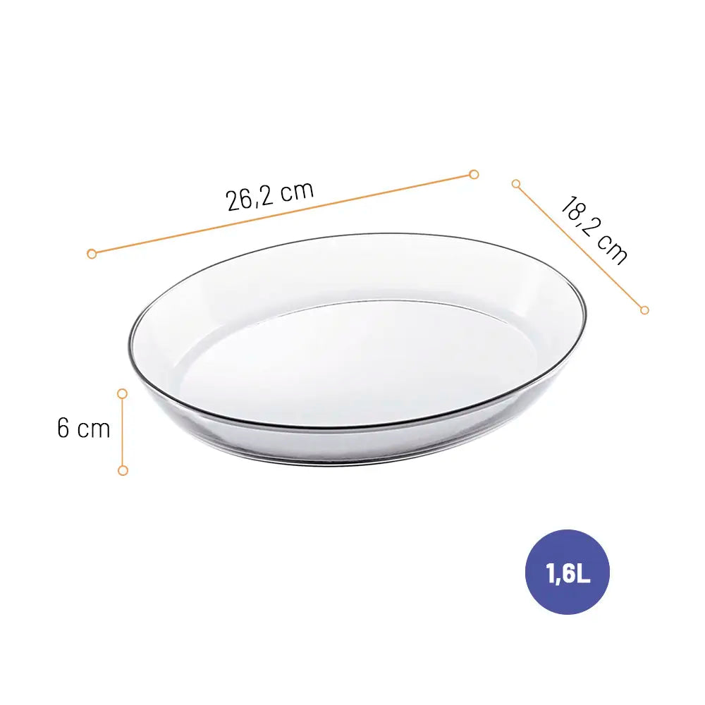 Assadeira de Vidro Oval 1,6 Litros Marinex | Nadir