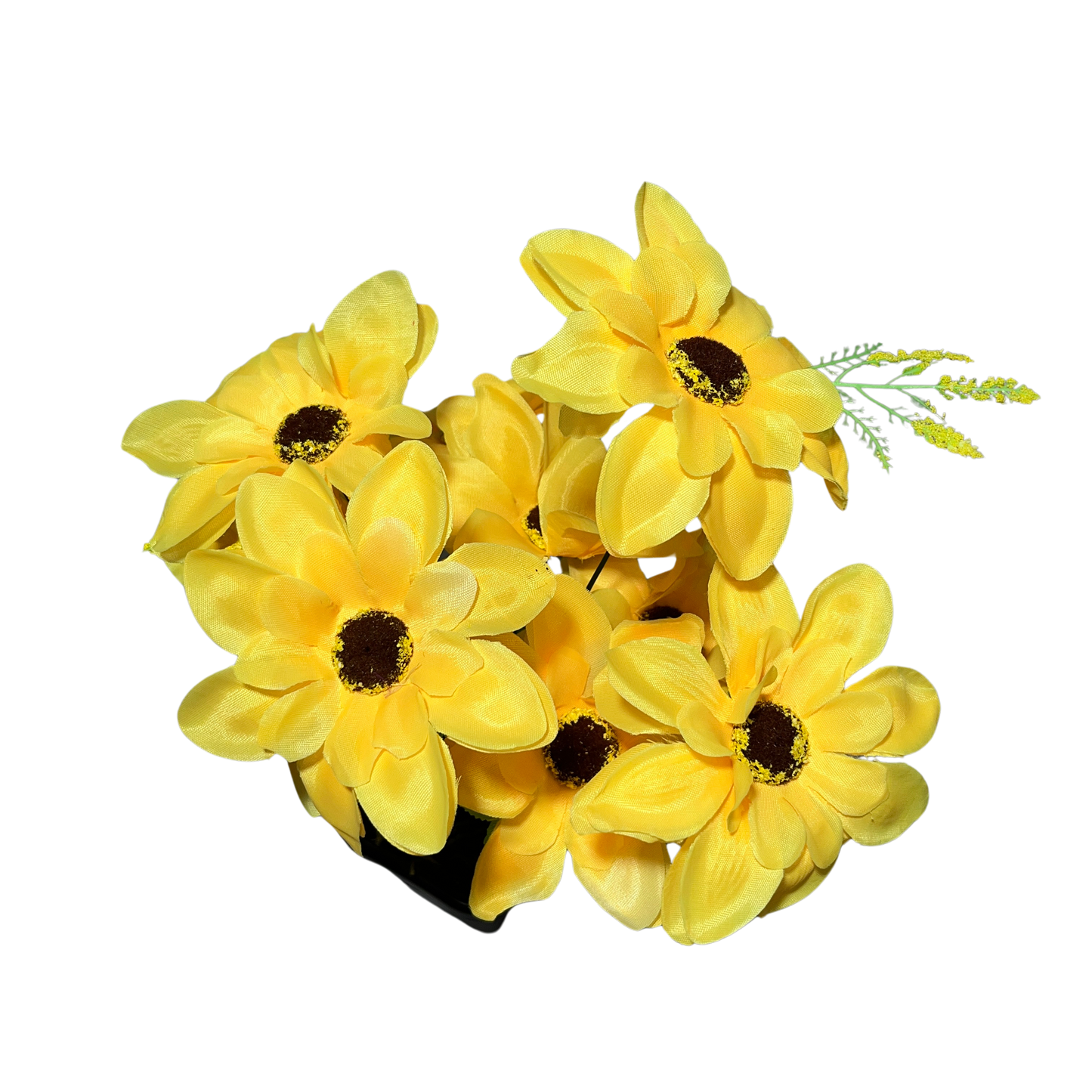 Buquê de Flores Dália Amarela com 10 Flores Sintéticas - 50 cm | FlorArte