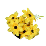 Buquê de Flores Dália Amarela com 10 Flores Sintéticas - 50 cm | FlorArte